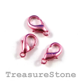 Clasp, lobster claw, pink-finished, 10x6mm. Pkg of 20.